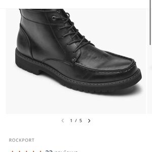 Rockport Men's Black Leather Lace-Up Boots